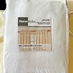 DRAPES, DUCK CLOTH COTTON WITH TAB TOPS, 80 X 63 IN., PACKAGE HAS 2 TAB TOP PANE